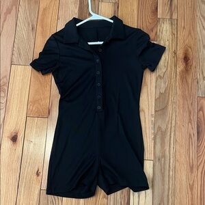Black Short Sleeve Romper